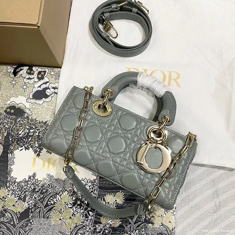Bag Blue Lady D-Joy Lambskin Sky Cannage Small 0701 Luxury